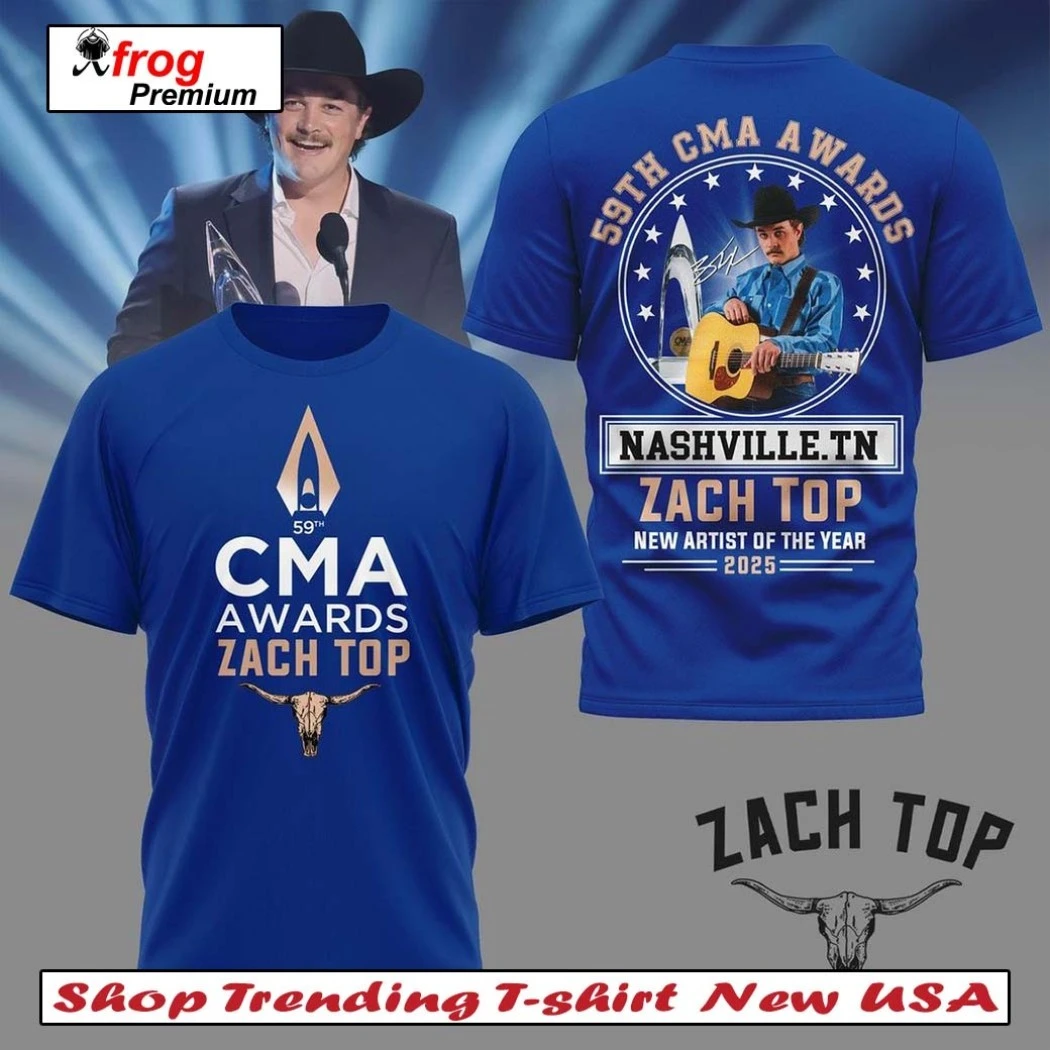 【MASKED2025】Artist T-shirts Official Zach Top 59th CMA Awards New Artist Of The Year 2025 T-Shirt